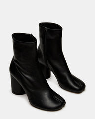 CARO Black Leather Tabi Split-Toe Block Heel Women's Ankle Boot | Steve Madden Sale