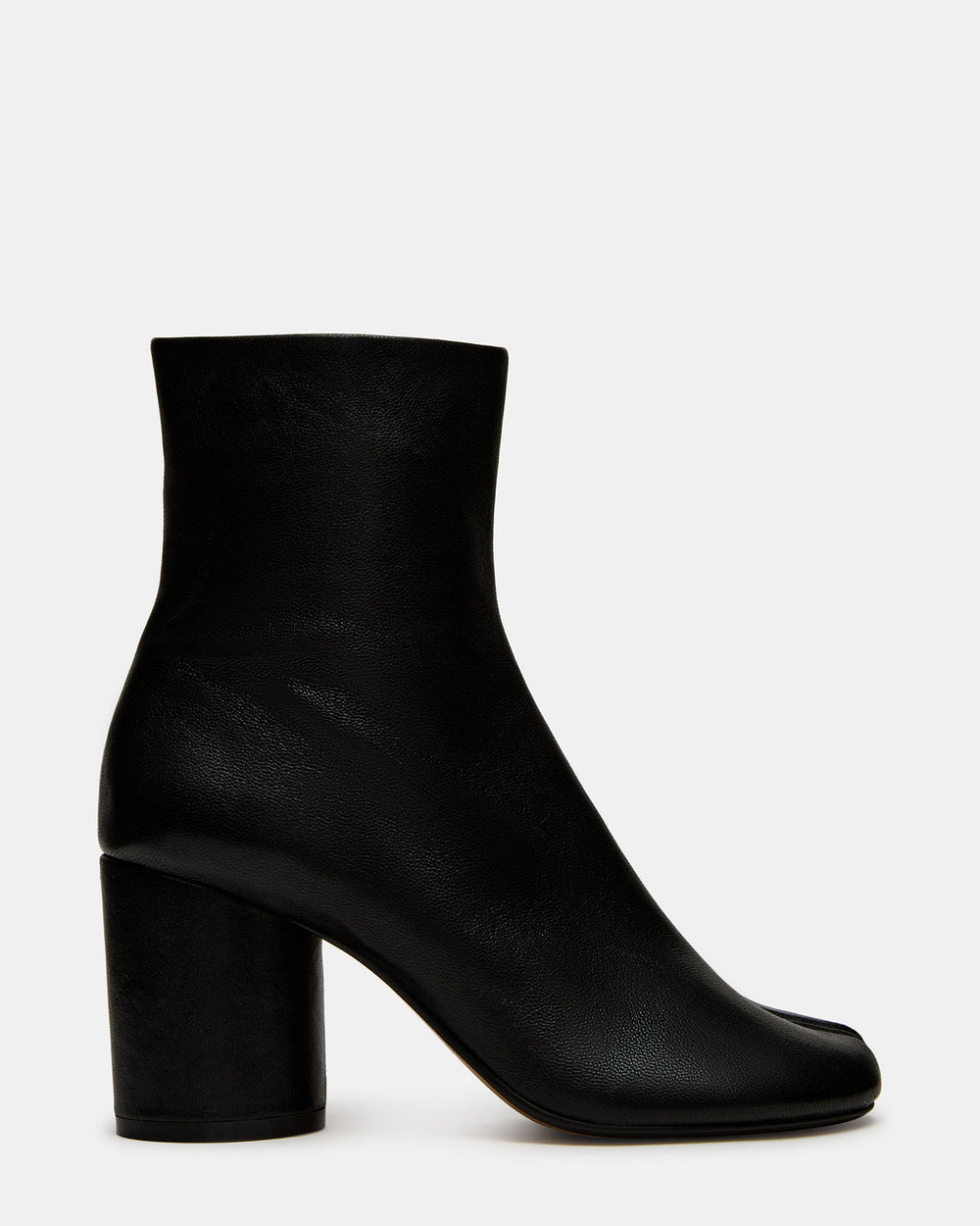 CARO Black Leather Tabi Split-Toe Block Heel Women's Ankle Boot | Steve Madden Sale