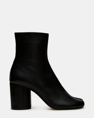 CARO Black Leather Tabi Split-Toe Block Heel Women's Ankle Boot | Steve Madden Sale