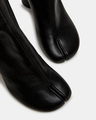 CARO Black Leather Tabi Split-Toe Block Heel Women's Ankle Boot | Steve Madden Sale