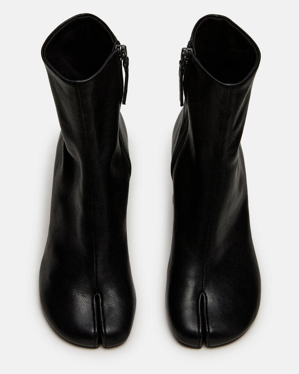 CARO Black Leather Tabi Split-Toe Block Heel Women's Ankle Boot | Steve Madden Sale