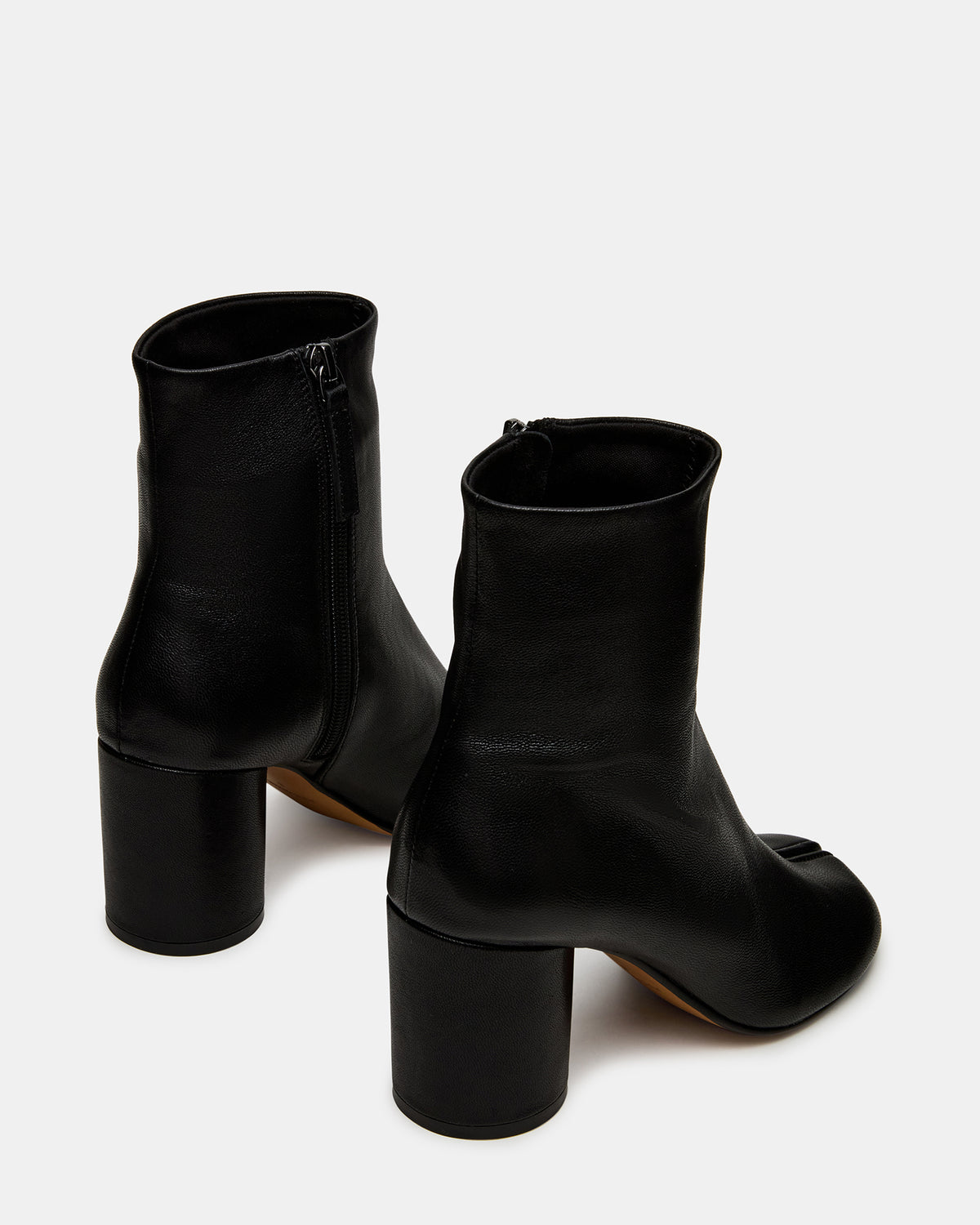 CARO Black Leather Tabi Split-Toe Block Heel Women's Ankle Boot | Steve Madden Sale