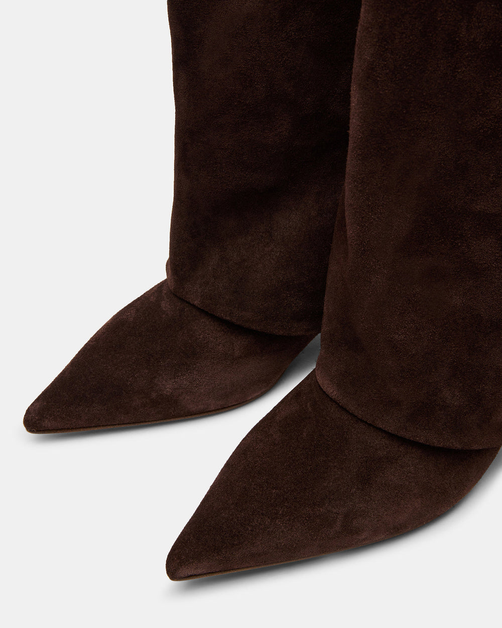 LUCA Brown Suede Pointed-Toe Cuffed Kitten Heel Women's Boot | Steve Madden online