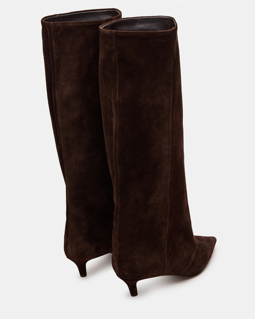 LUCA Brown Suede Pointed-Toe Cuffed Kitten Heel Women's Boot | Steve Madden online
