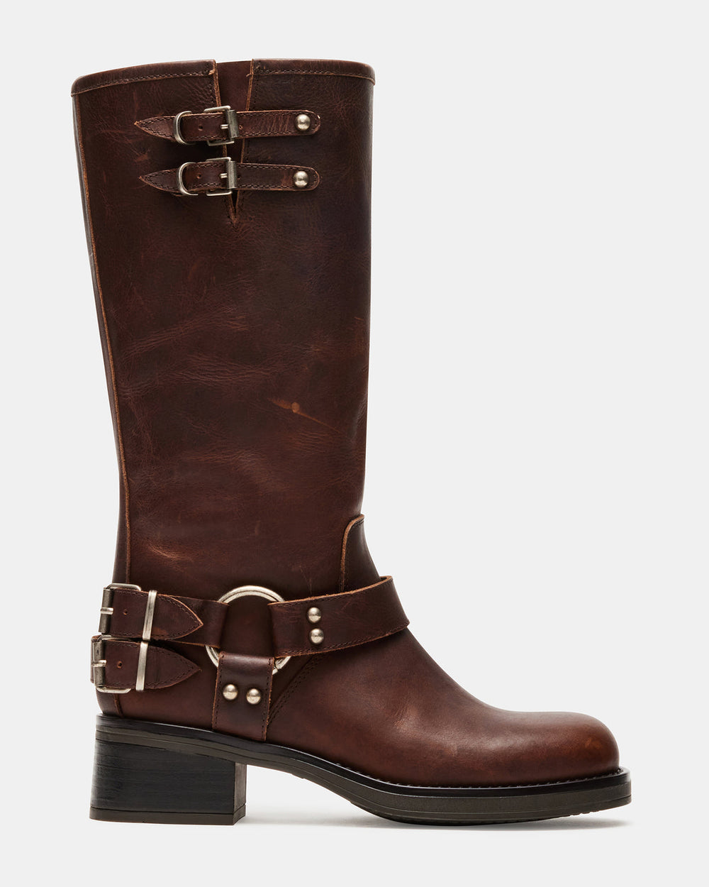 ASTOR Brown Leather Knee-High Boot | Women's Boots | Steve Madden US
