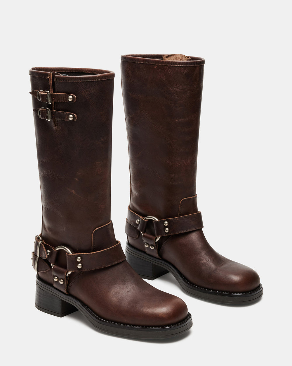 ASTOR Brown Leather Knee-High Boot | Women's Boots | Steve Madden US