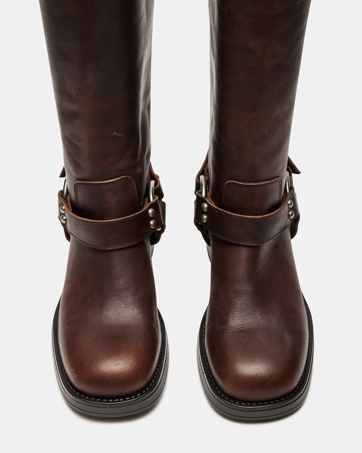 ASTOR Brown Leather Knee-High Boot | Women's Boots | Steve Madden US