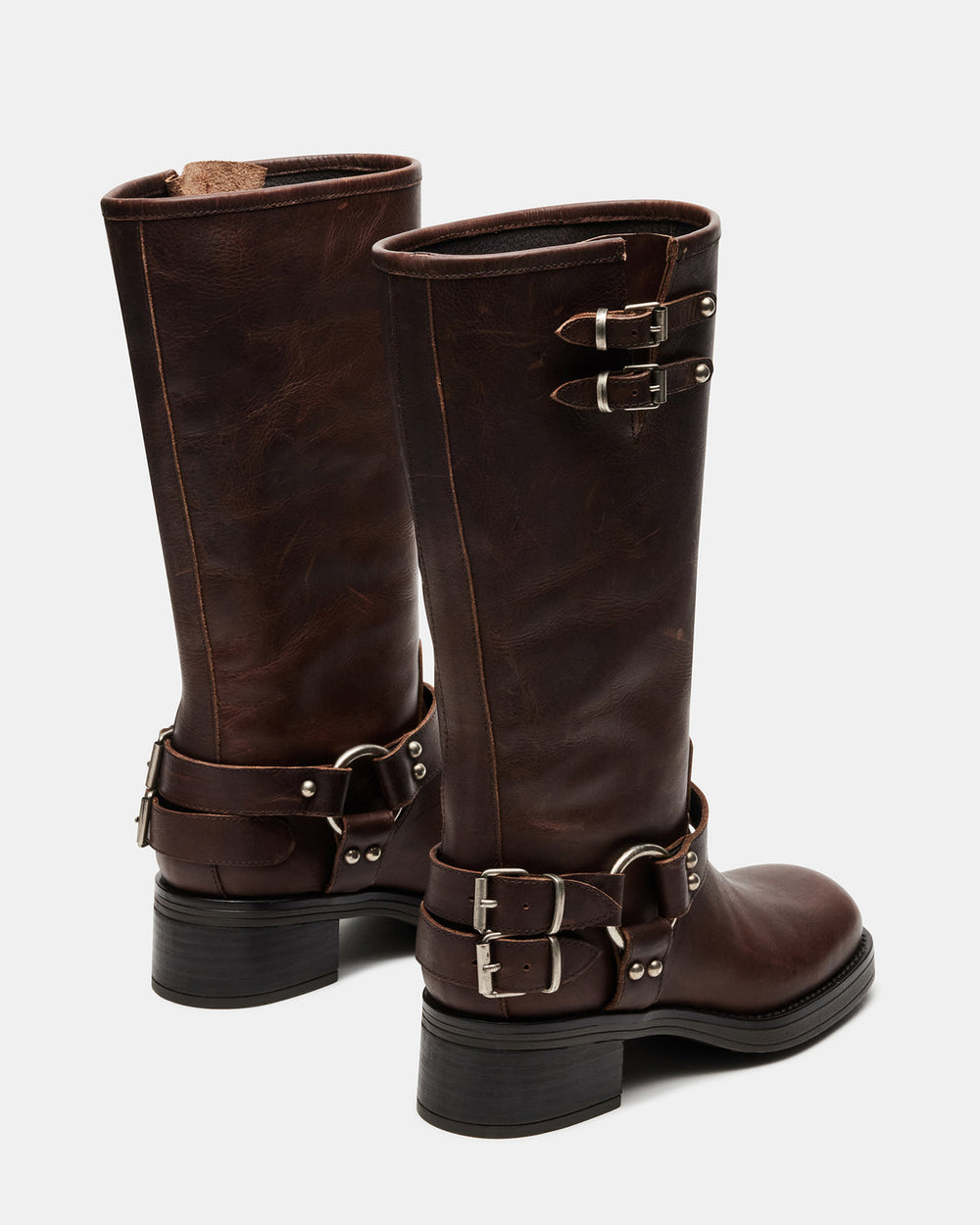 ASTOR Brown Leather Knee-High Boot | Women's Boots | Steve Madden US