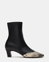 JETER Black Snake Square-Toe Women's Ankle Boot | Steve Madden on Sale