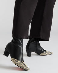 JETER Black Snake Square-Toe Women's Ankle Boot | Steve Madden on Sale