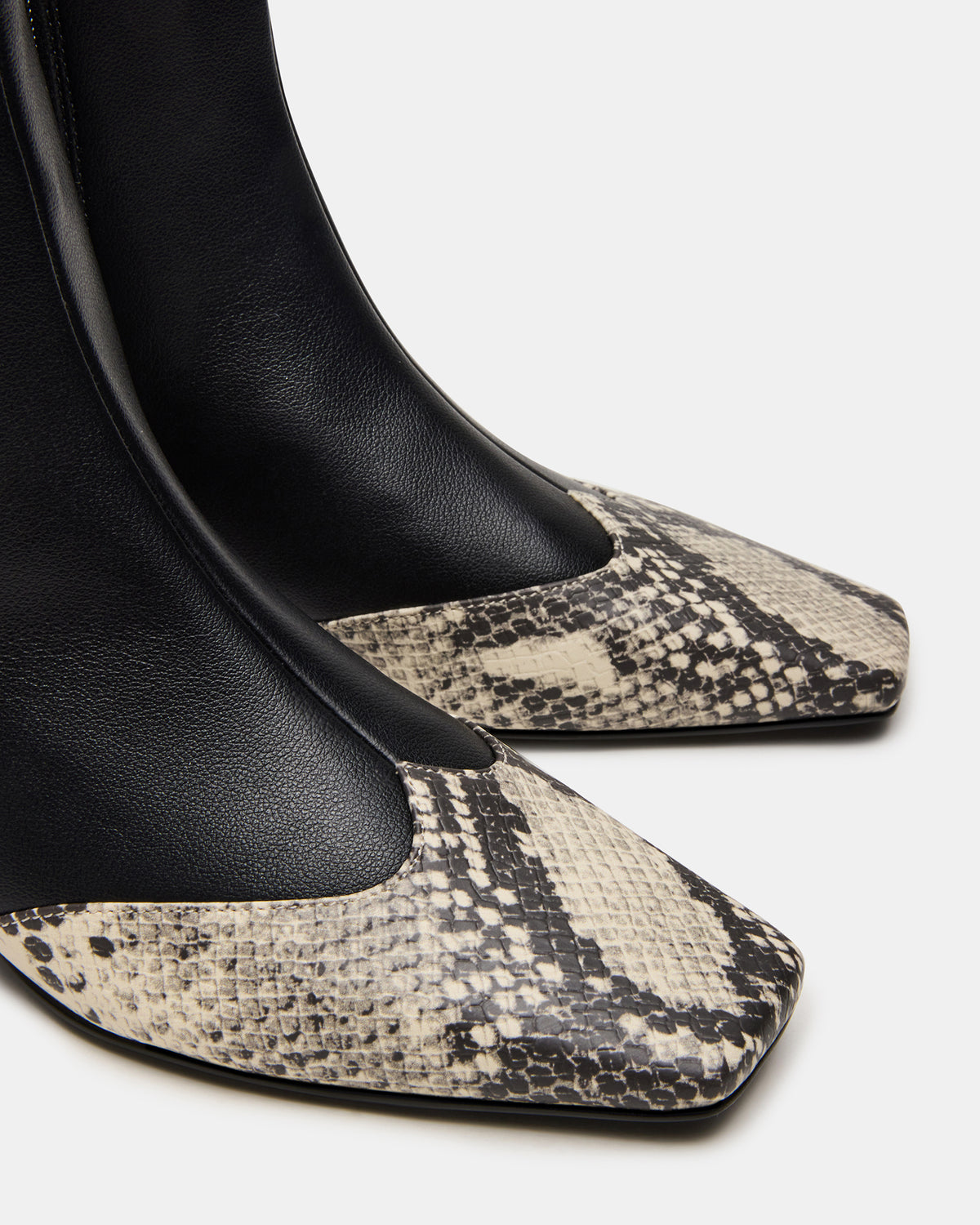 JETER Black Snake Square-Toe Women's Ankle Boot | Steve Madden on Sale
