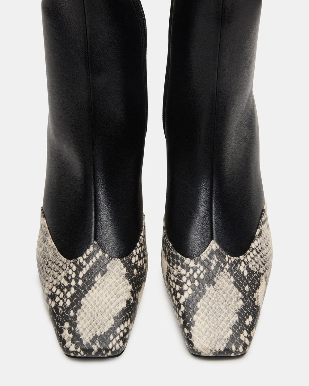 JETER Black Snake Square-Toe Women's Ankle Boot | Steve Madden on Sale
