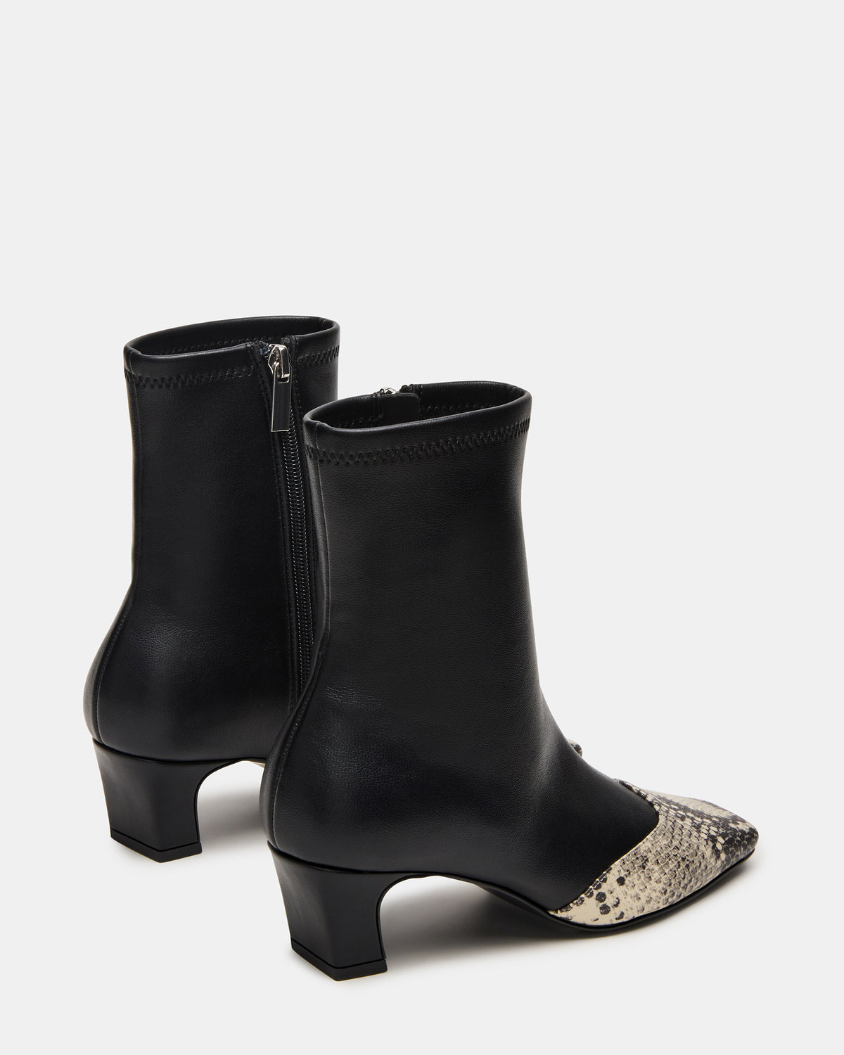 JETER Black Snake Square-Toe Women's Ankle Boot | Steve Madden on Sale