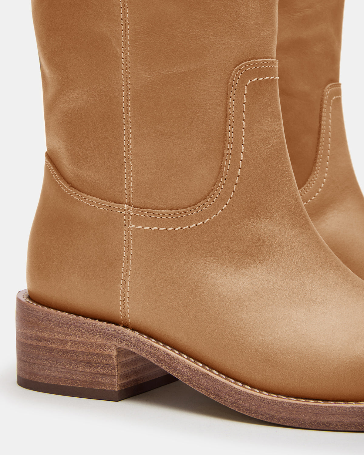 RIGGS Banana Leather Wide Calf Square-Toe Women's Boot | Steve Madden outlet