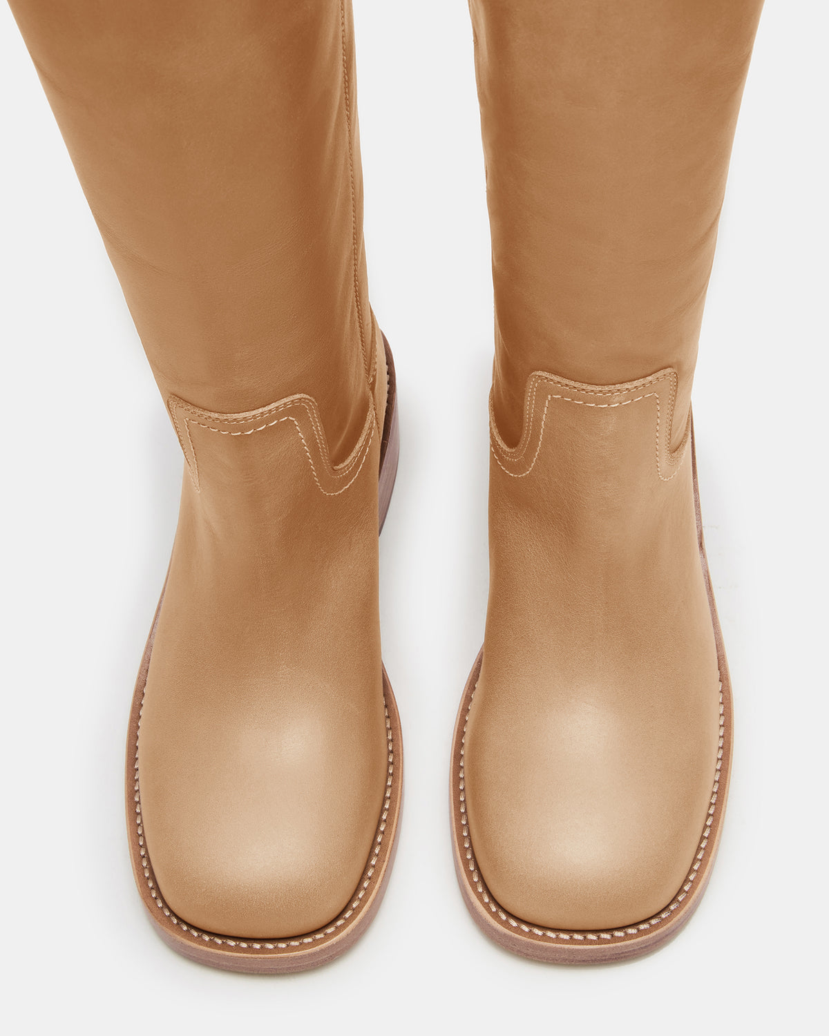 RIGGS Banana Leather Wide Calf Square-Toe Women's Boot | Steve Madden outlet