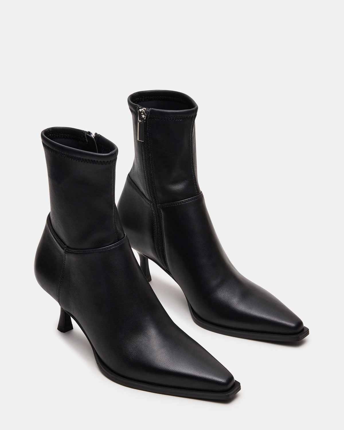 STASIA Black Pointed-Toe Kitten Heel Women's Ankle Boot | Steve Madden on Sale