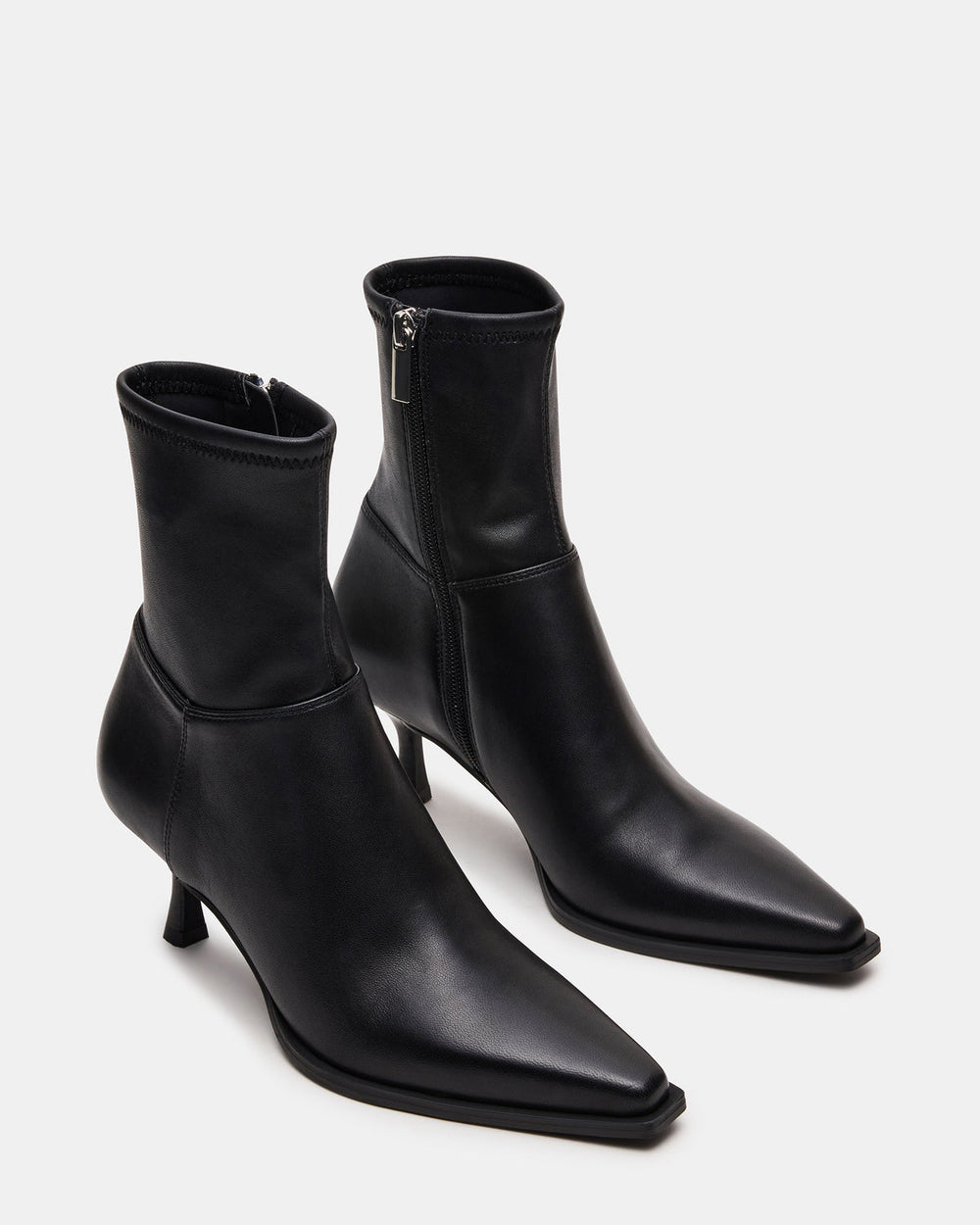 STASIA Black Pointed-Toe Kitten Heel Women's Ankle Boot | Steve Madden on Sale