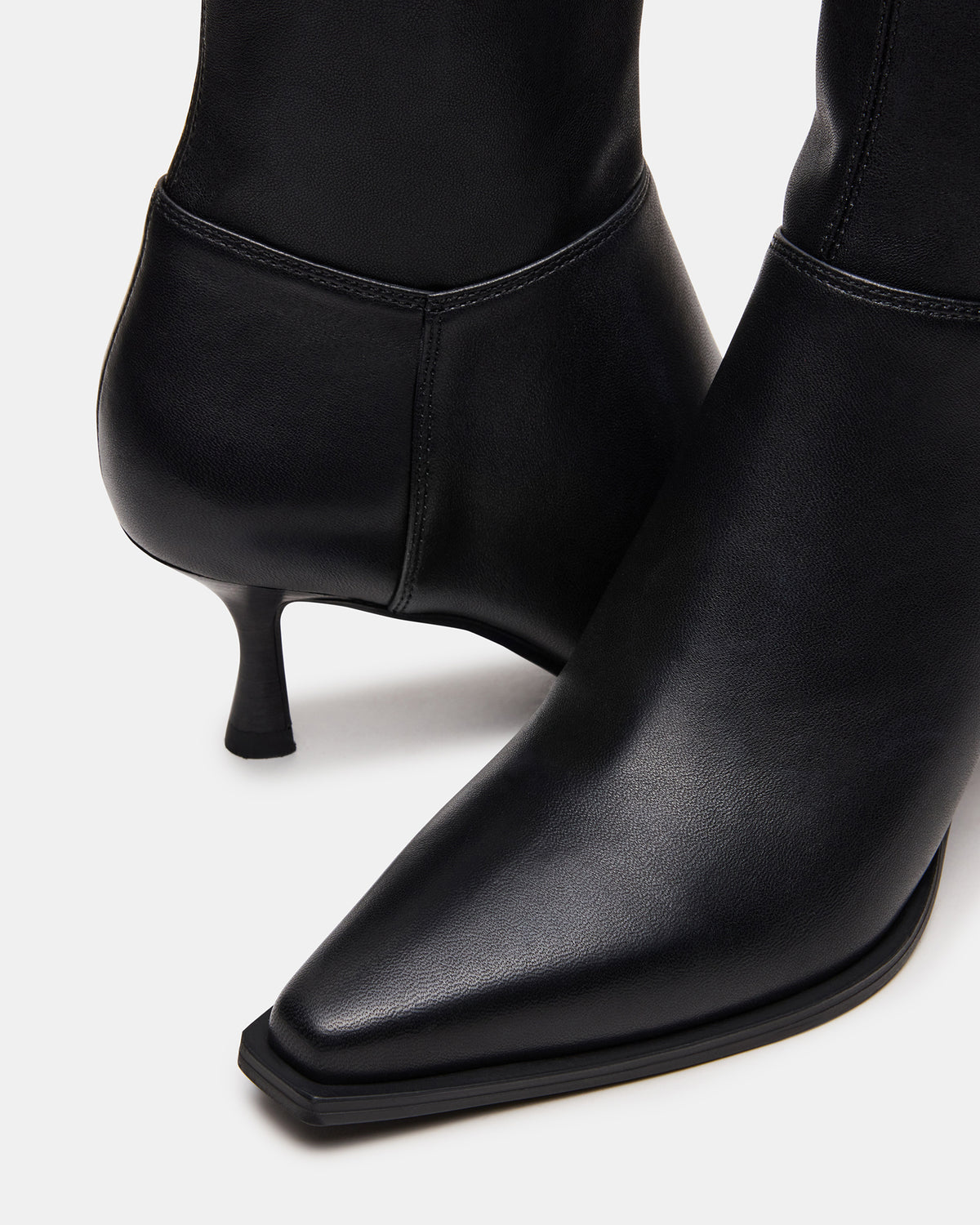 STASIA Black Pointed-Toe Kitten Heel Women's Ankle Boot | Steve Madden on Sale