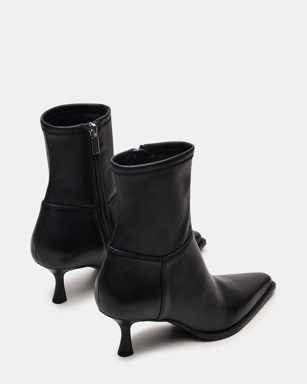 STASIA Black Pointed-Toe Kitten Heel Women's Ankle Boot | Steve Madden on Sale