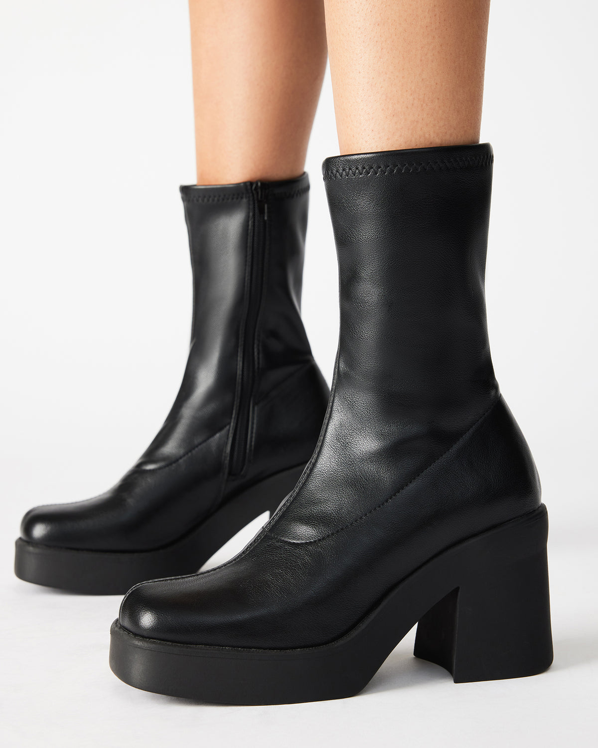 KLAYTON Black Platform Ankle Boot | Women's Booties | Steve Madden discount