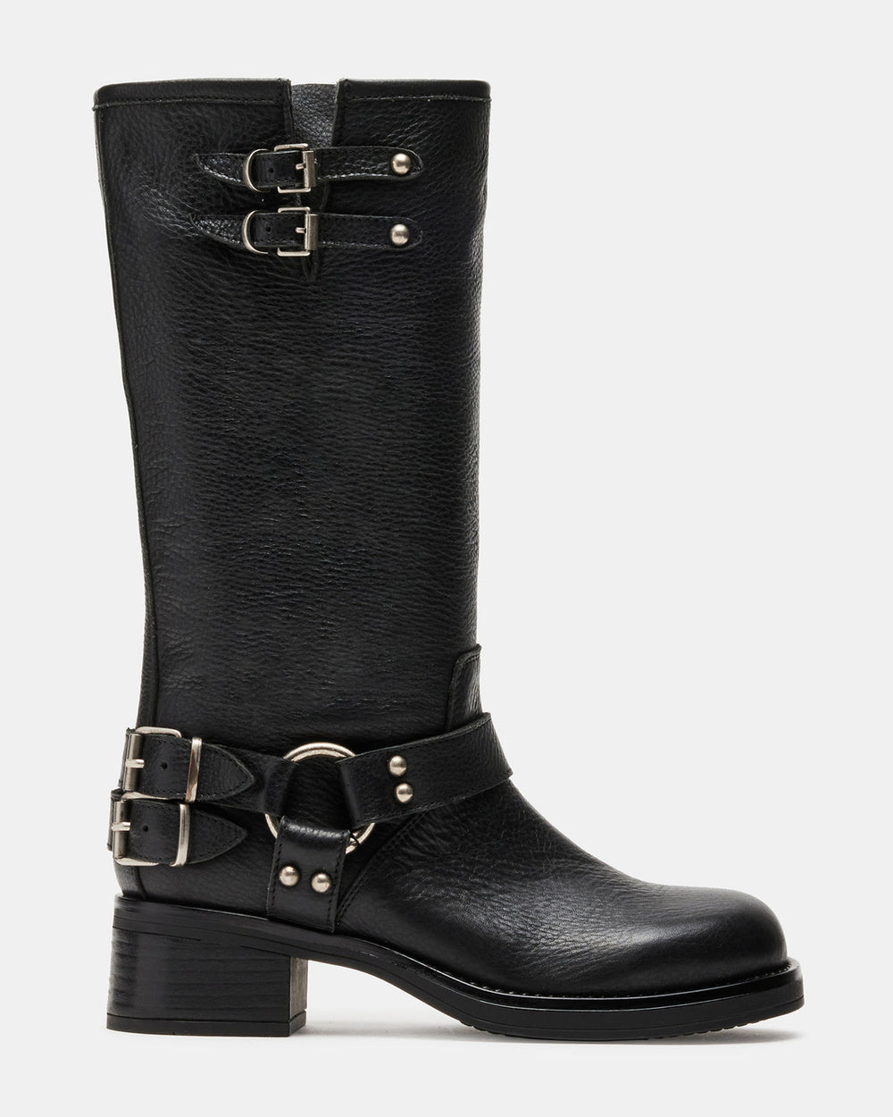 ASTOR Black Leather Knee-High Boot | Women's Boots | Steve Madden online