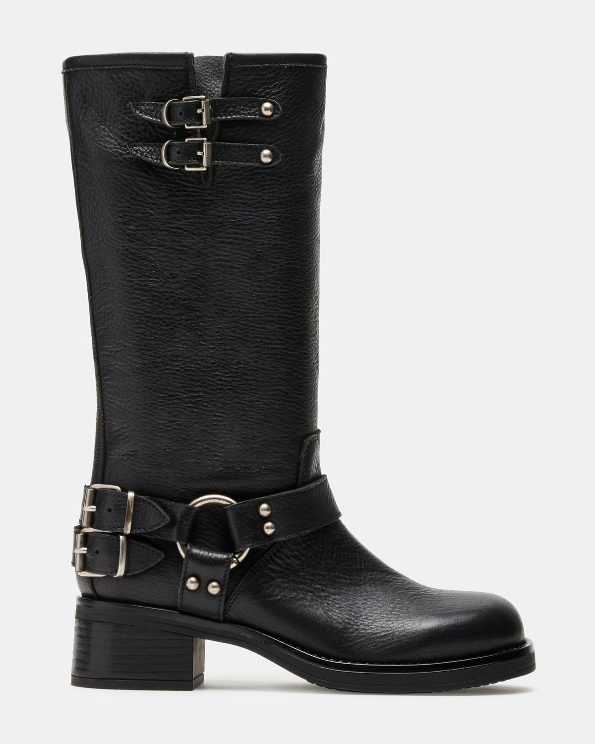 ASTOR Black Leather Knee-High Boot | Women's Boots | Steve Madden online