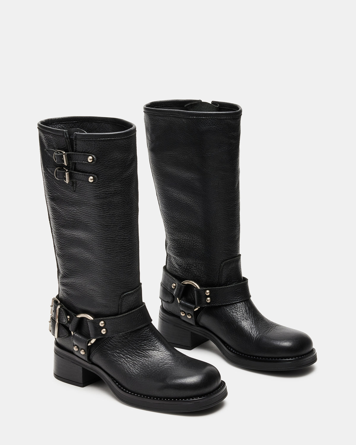 ASTOR Black Leather Knee-High Boot | Women's Boots | Steve Madden online