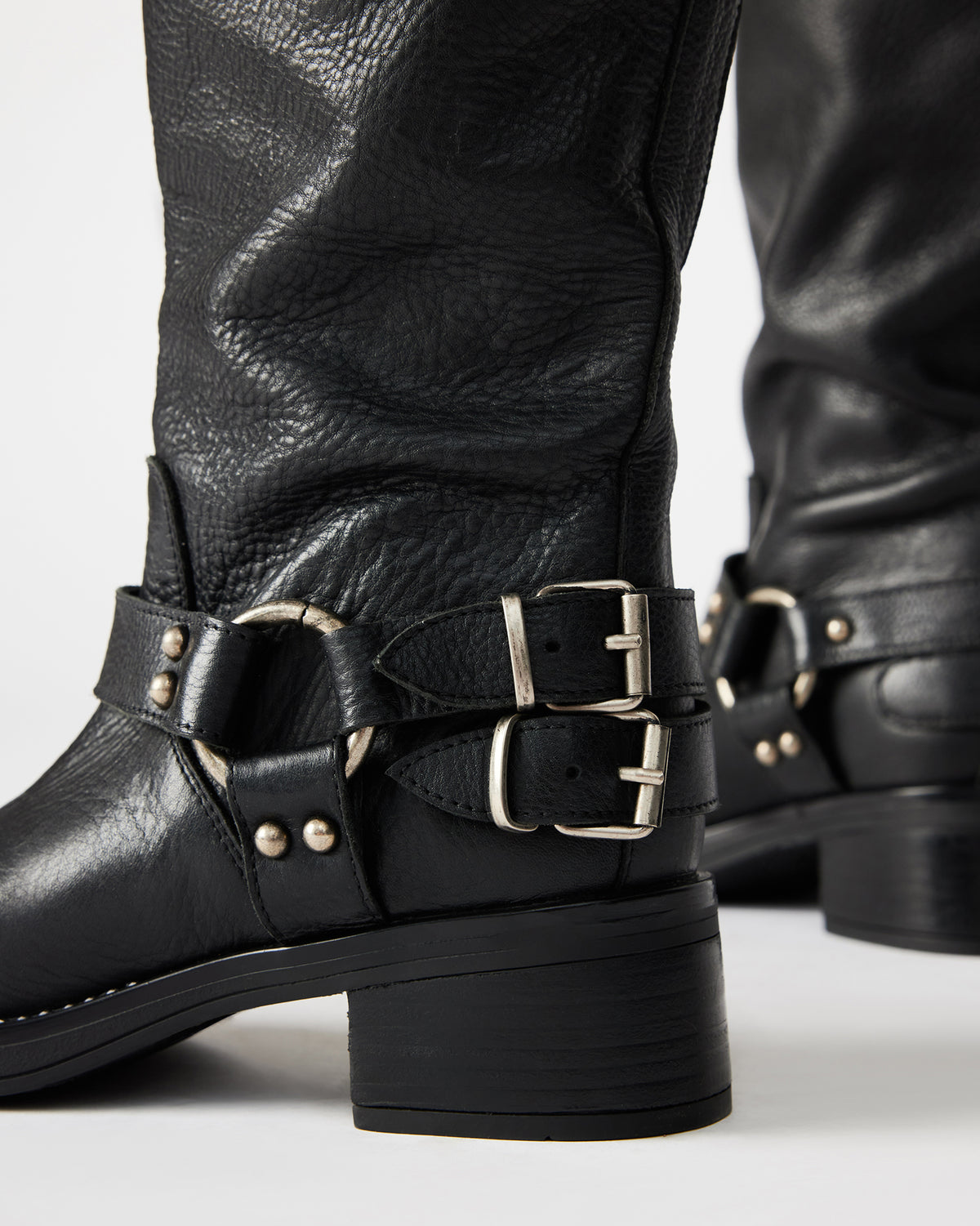 ASTOR Black Leather Knee-High Boot | Women's Boots | Steve Madden online