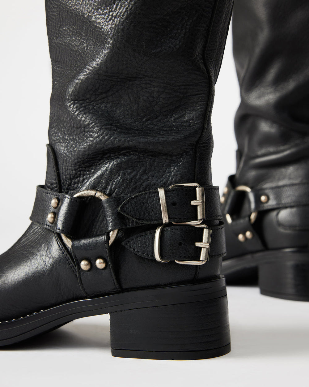 ASTOR Black Leather Knee-High Boot | Women's Boots | Steve Madden online