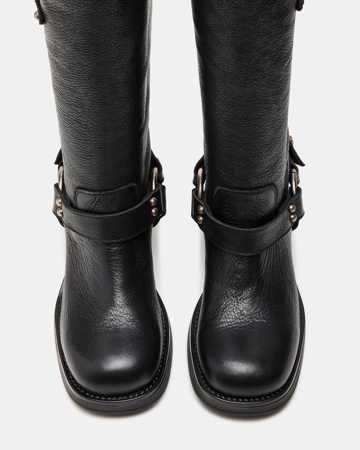 ASTOR Black Leather Knee-High Boot | Women's Boots | Steve Madden online