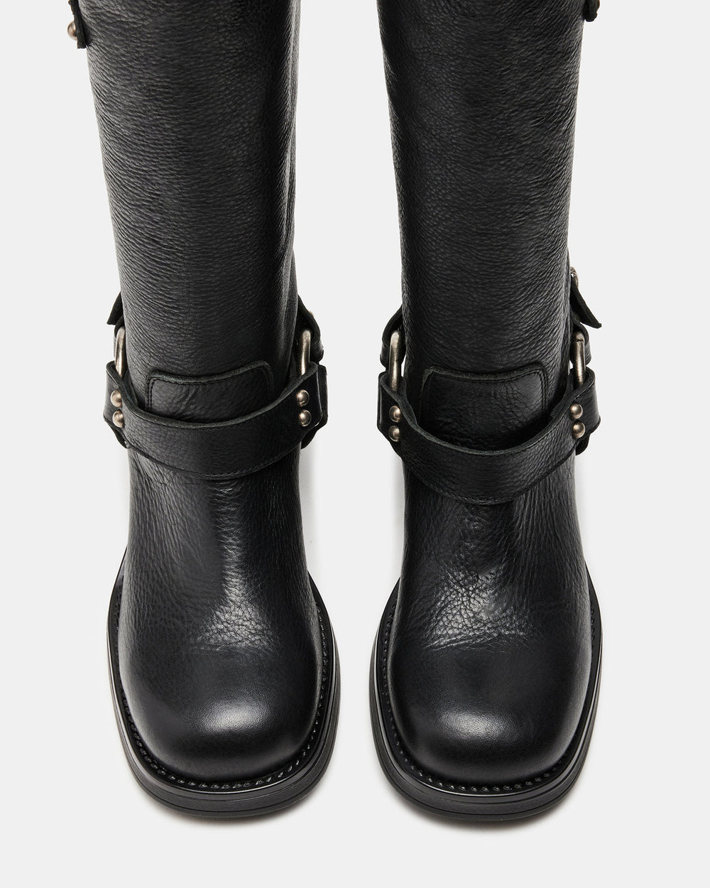 ASTOR Black Leather Knee-High Boot | Women's Boots | Steve Madden online
