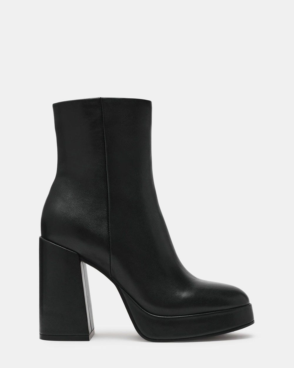 TYRA Black Leather Platform Block Heel Women's Ankle Boot | Steve Madden US