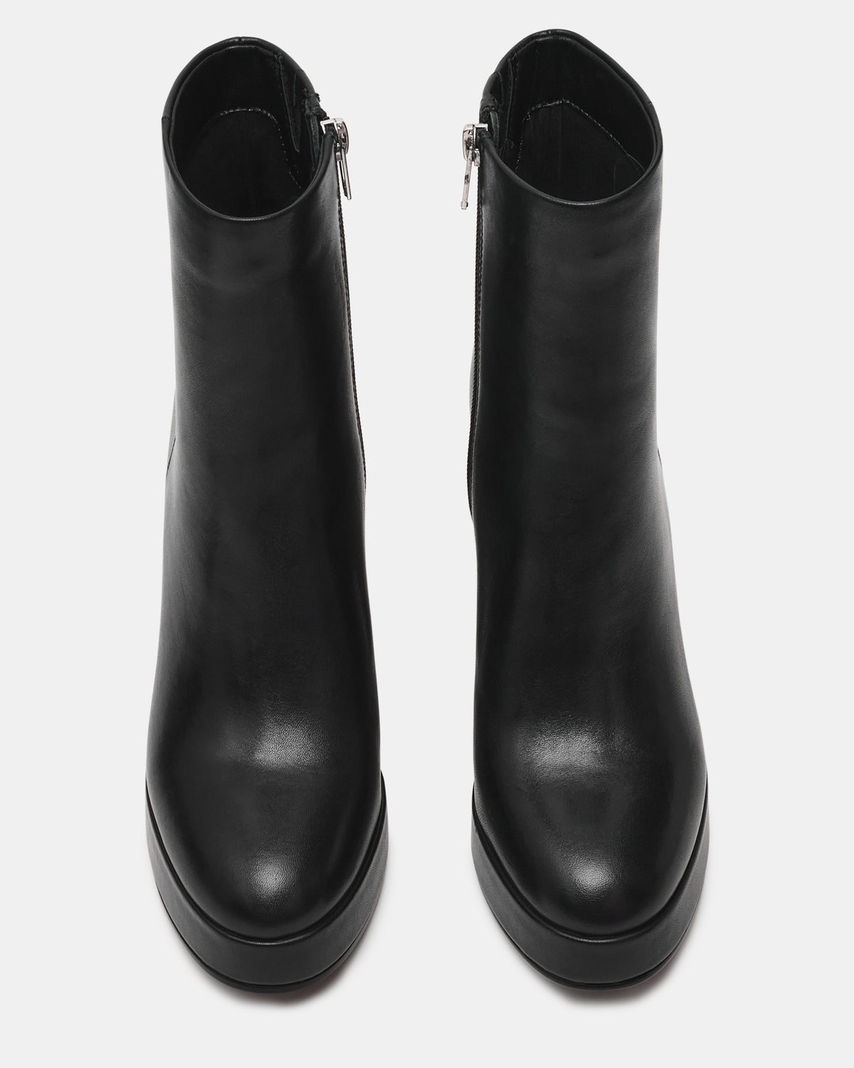 TYRA Black Leather Platform Block Heel Women's Ankle Boot | Steve Madden US