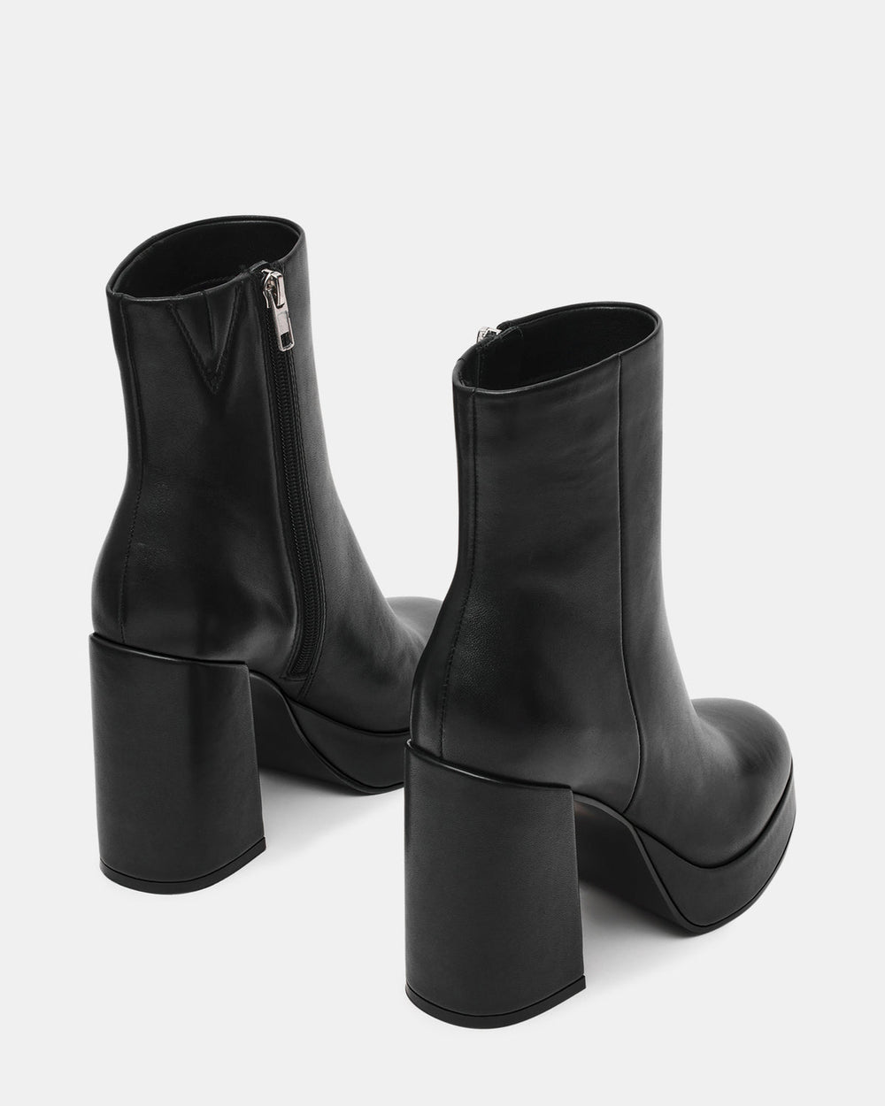 TYRA Black Leather Platform Block Heel Women's Ankle Boot | Steve Madden US
