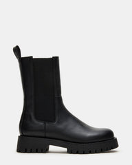 LOWA Black Leather Lug Chelsea Platform Women's Ankle Boot | Steve Madden outlet