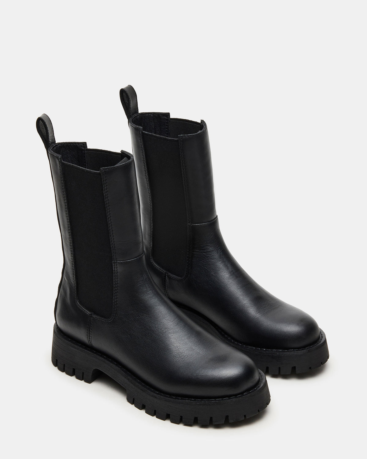 LOWA Black Leather Lug Chelsea Platform Women's Ankle Boot | Steve Madden outlet