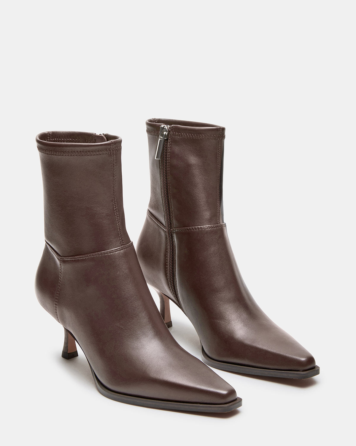 STASIA Brown Pointed-Toe Kitten Heel Women's Ankle Boot | Steve Madden for Sale