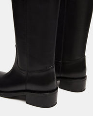 RIGGS Black Leather Square-Toe Women's Boot | Steve Madden on Sale