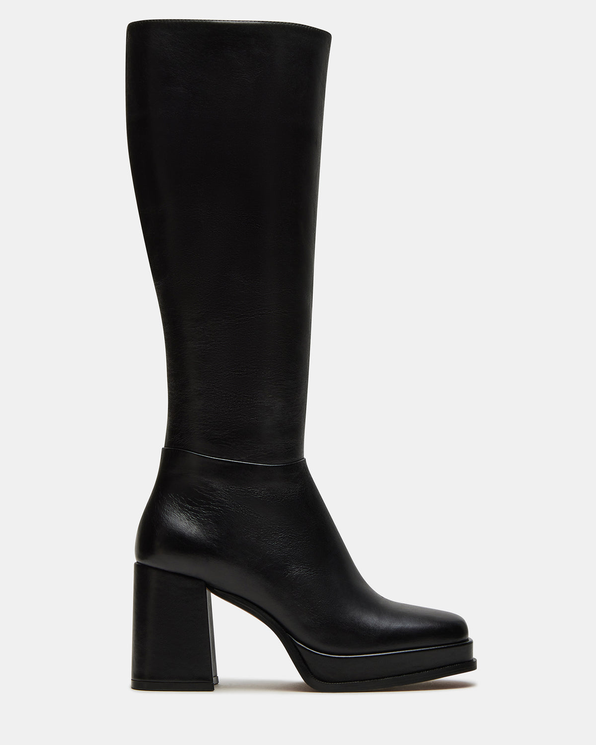 MYSTERY Black Leather Women's Block Heel Platform Boot | Steve Madden near me