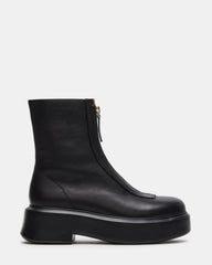 JONES Black Leather Zipper Lug Women's Ankle Boot | Steve Madden discount