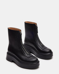 JONES Black Leather Zipper Lug Women's Ankle Boot | Steve Madden discount