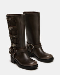 ROCKY Brown Distressed Wide Calf Knee-High Moto Women's Boot | Steve Madden online
