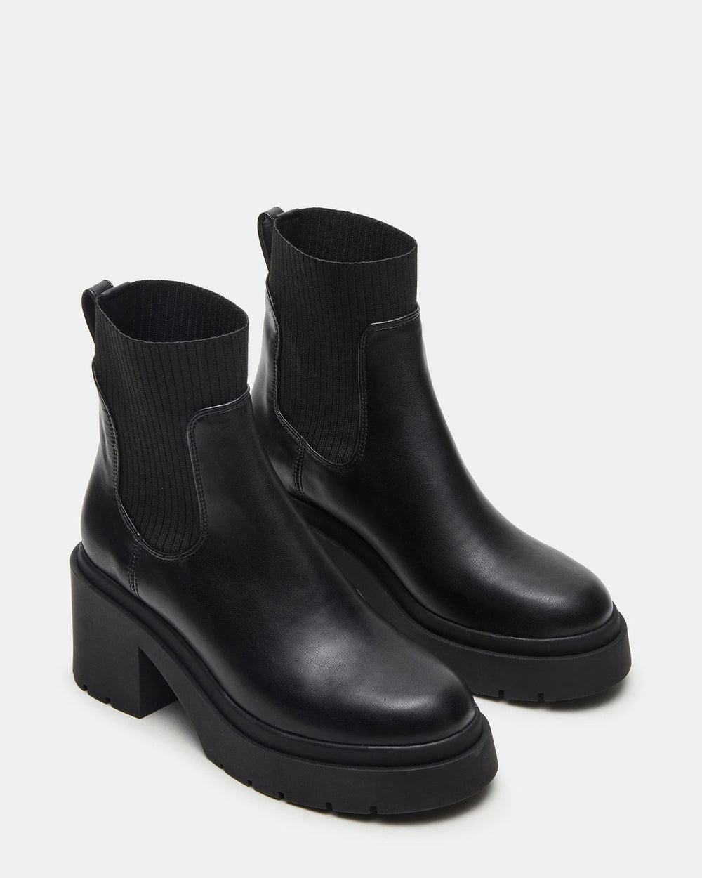 KOA Black Lug Sole Chelsea Women's Ankle Boot | Steve Madden US