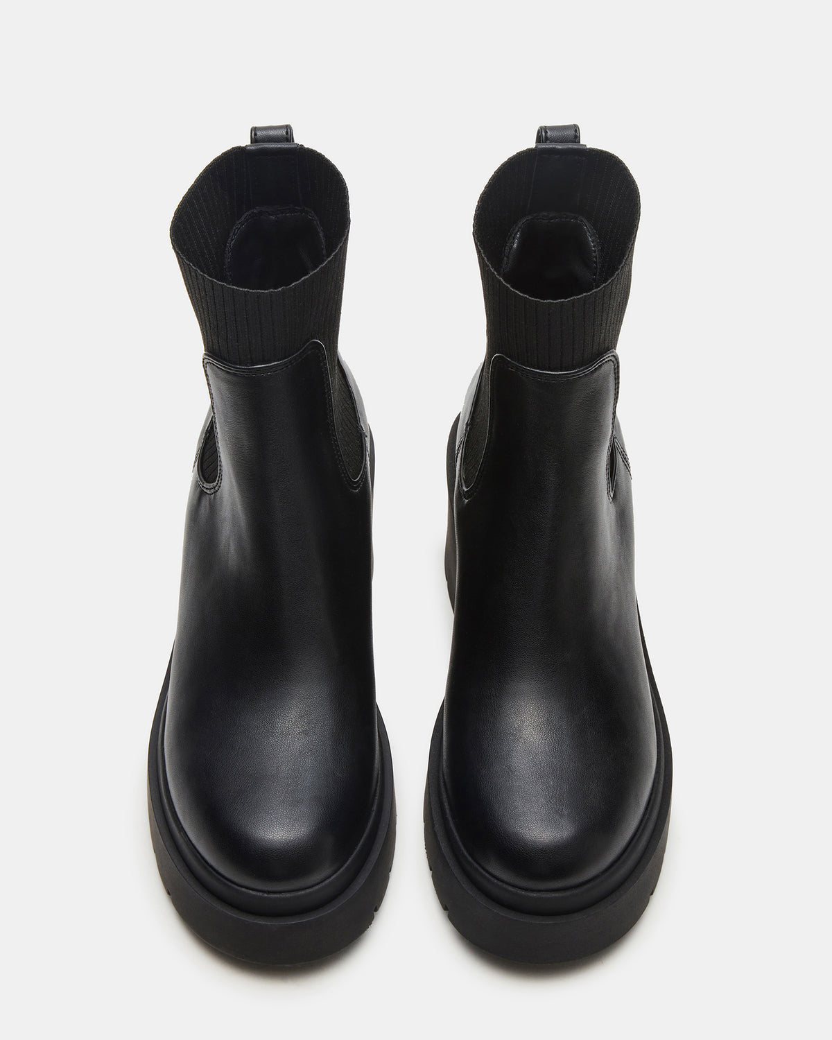 KOA Black Lug Sole Chelsea Women's Ankle Boot | Steve Madden US