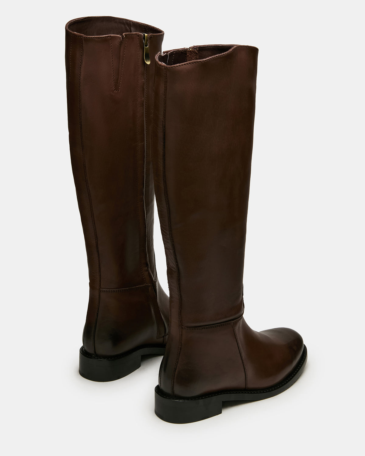 BELMONT Brown Leather Knee-High Women's Riding Boot | Steve Madden outlet