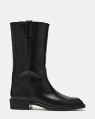 PRIMO Black Leather Square-Toe Women's Boot | Steve Madden for Sale