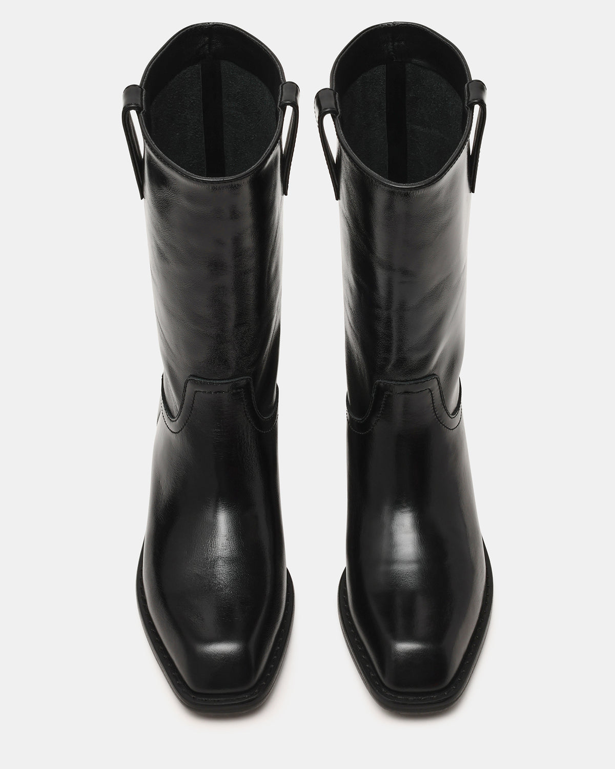 PRIMO Black Leather Square-Toe Women's Boot | Steve Madden for Sale