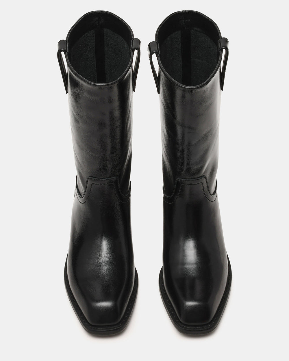 PRIMO Black Leather Square-Toe Women's Boot | Steve Madden for Sale