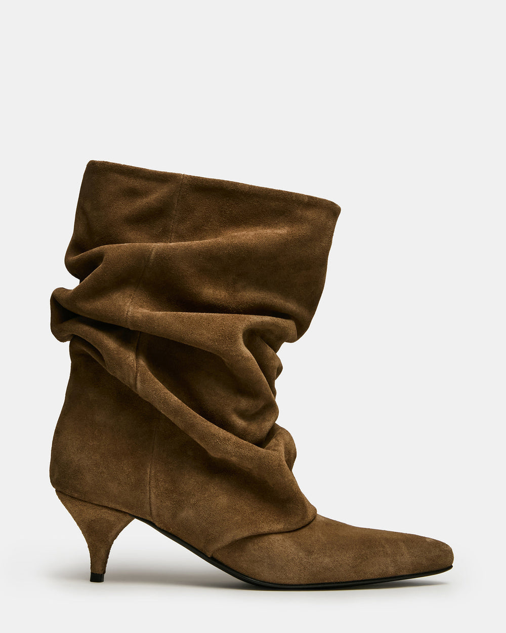LEXEN Taupe Suede Pointed-Toe Fold-Over Scrunched Women's Ankle Boot | Steve Madden near me