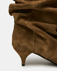 LEXEN Taupe Suede Pointed-Toe Fold-Over Scrunched Women's Ankle Boot | Steve Madden near me